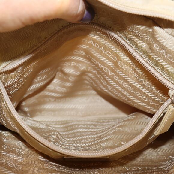 Prada Tessuto Nylon Satchel Beige Shoulder Bag with Lock - Picture 10 of 11